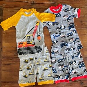 Size 3T Pajama Shorts Bundle - Boys / Construction Trucks / Police Cars